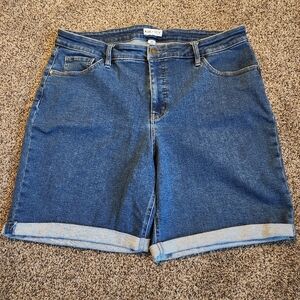 Ava & Viv Denim Shorts Plus Size 18W Cuffed Hem Stretchy